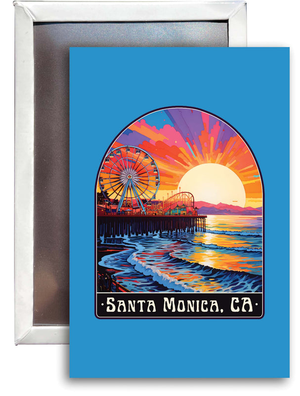 Santa Monica California Design B Souvenir 2x3-Inch Fridge Magnet 2-Pack