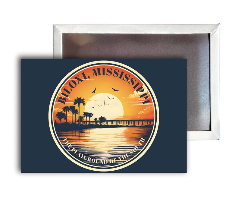 Biloxi Mississippi Design A Souvenir Refrigerator Magnet 2.5"X3.5" 4-Pack