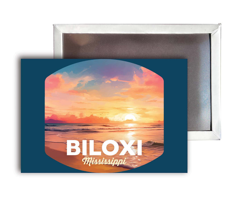 Biloxi Mississippi Design B Souvenir Refrigerator Magnet 2.5"X3.5" 2-Pack