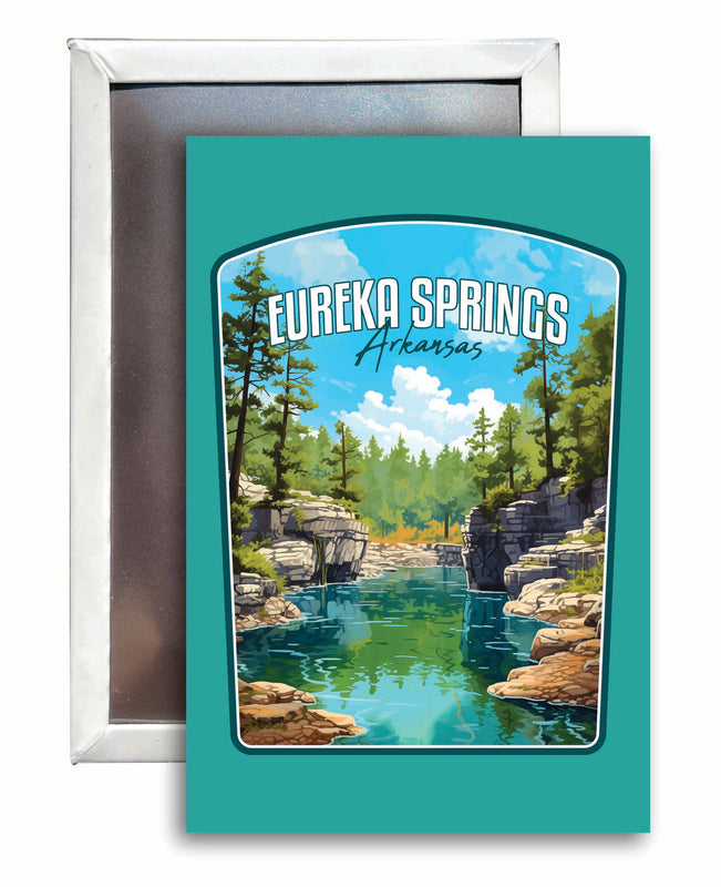 Eureka Springs Arkansas Natural Springs Design Souvenir Refrigerator Magnet 2.5"X3.5" 2-Pack