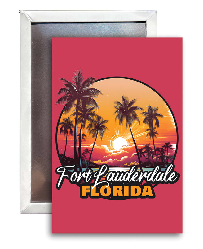Fort Lauderdale Florida Design A Souvenir Refrigerator Magnet 2.5"X3.5" 4-Pack