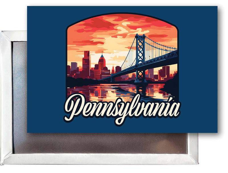 Pennsylvania Design A Souvenir Refrigerator Magnet 2.5"X3.5" 2-Pack