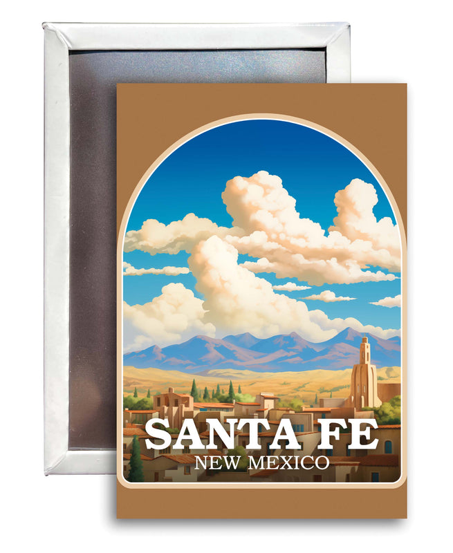 Santa Fe New Mexico Design A Souvenir Refrigerator Magnet 2.5"X3.5" 4-Pack
