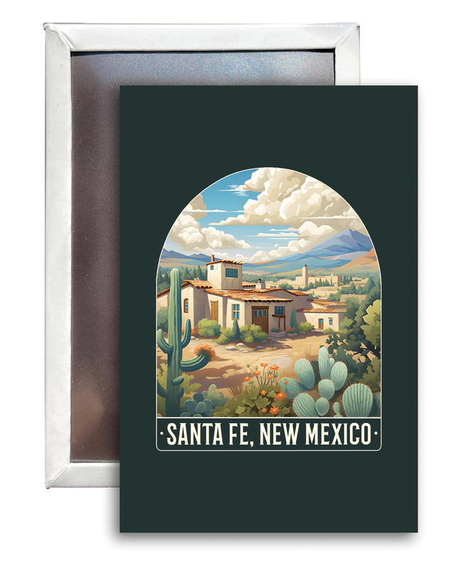 Santa Fe New Mexico Design C Souvenir Refrigerator Magnet 2.5"X3.5" 4-Pack