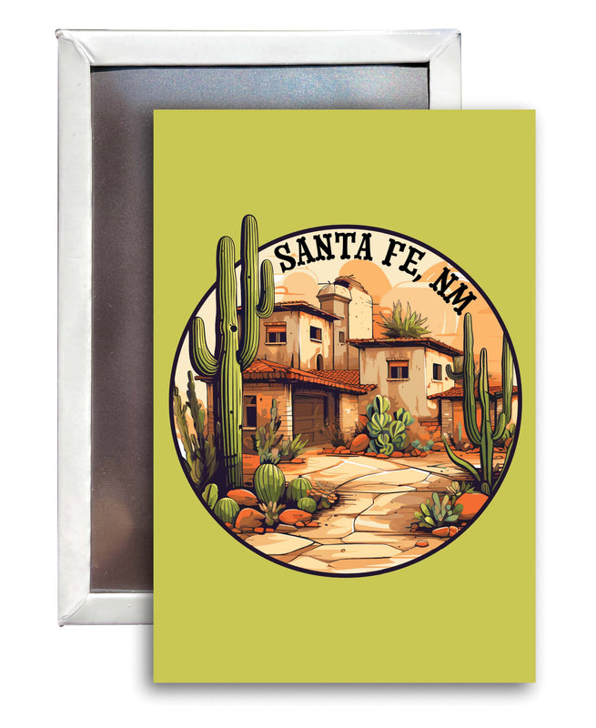 Santa Fe New Mexico Design D Souvenir Refrigerator Magnet 2.5"X3.5" 4-Pack