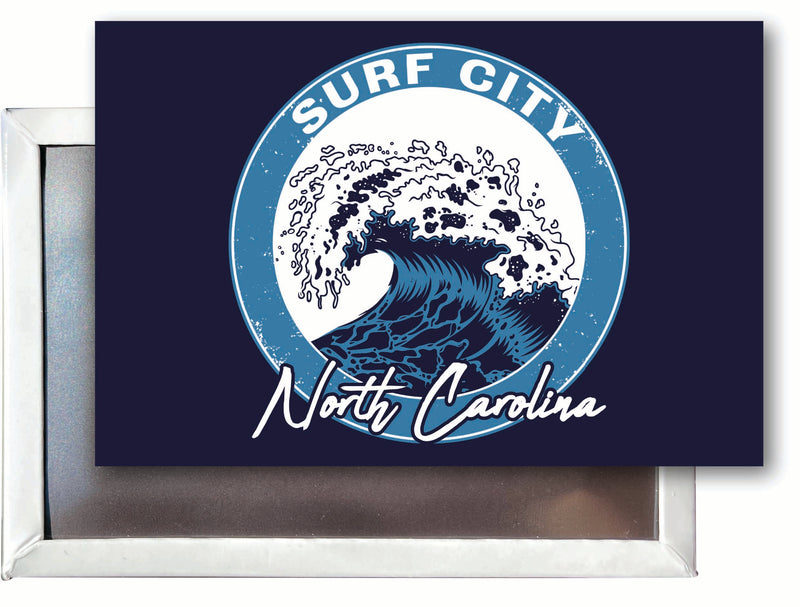 Surf City North Carolina Wave Design Souvenir Refrigerator Magnet 2.5"X3.5" Single