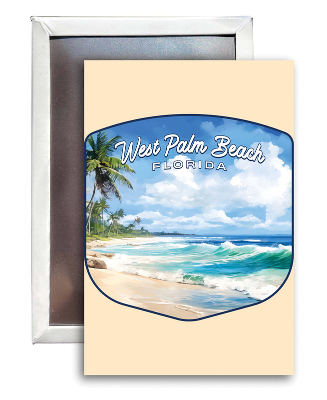 West Palm Beach Florida Design B Souvenir Refrigerator Magnet 2.5"X3.5" 4-Pack
