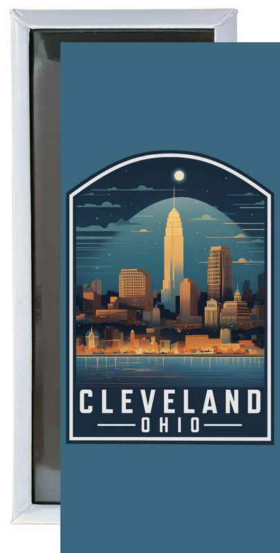 Cleveland Ohio Design A Souvenir Fridge Magnet 4.75 x 2 Inch 4-Pack