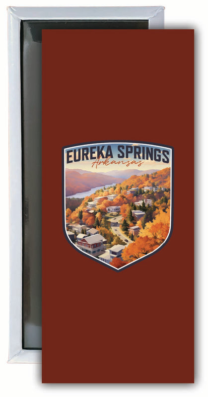 Eureka Springs Arkansas Little Switzerland of the Ozarks Design Souvenir Fridge Magnet 4.75 x 2 Inch 2-Pack
