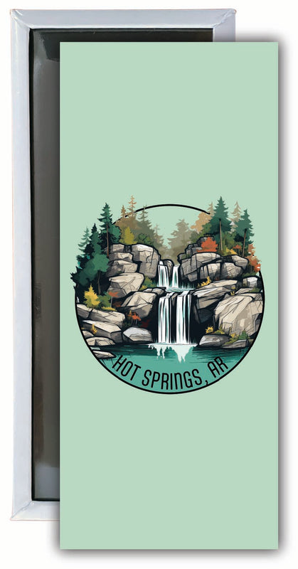 Hot Springs Arkansas Waterfall Illustration Design Souvenir Fridge Magnet 4.75 x 2 Inch Single