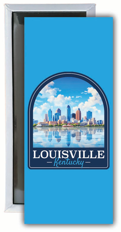 Louisville Kentucky Daytime Cityscape Design Souvenir Fridge Magnet 4.75 x 2 Inch Single