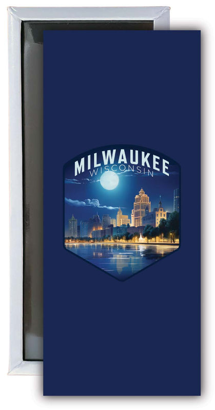Milwaukee Wisconsin Design B Souvenir Fridge Magnet 4.75 x 2 Inch 4-Pack