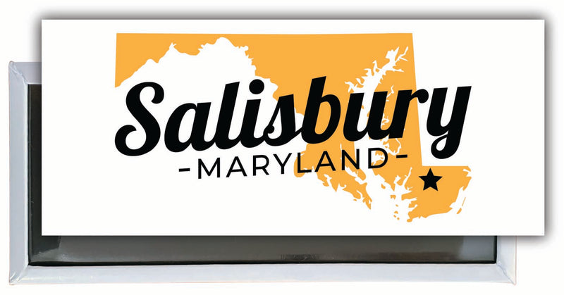 Salisbury Maryland State Shape Design Souvenir Fridge Magnet 4.75 x 2 Inch 4-Pack