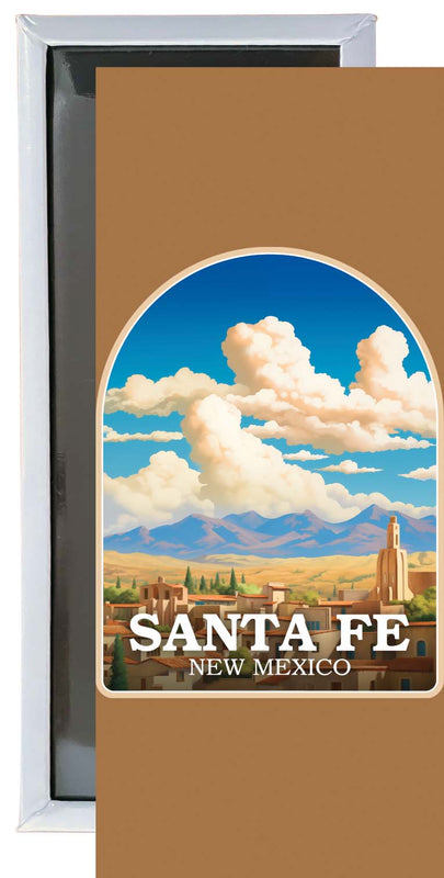 Santa Fe New Mexico Design A Souvenir Fridge Magnet 4.75 x 2 Inch 4-Pack