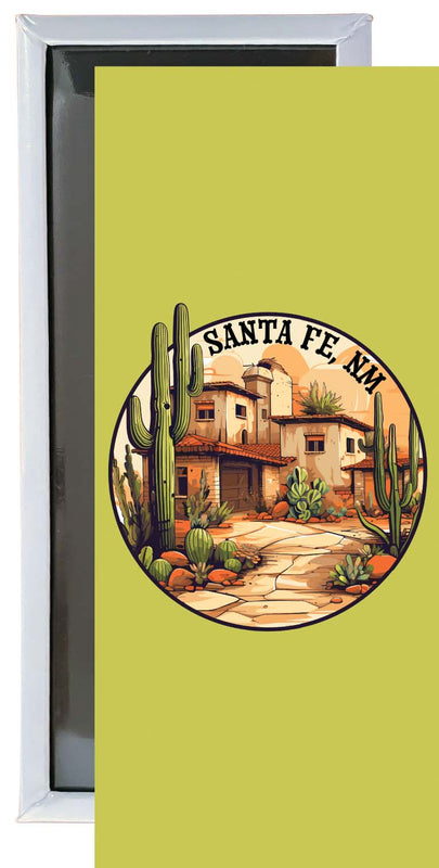 Santa Fe New Mexico Design D Souvenir Fridge Magnet 4.75 x 2 Inch 4-Pack