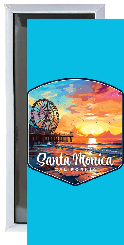 Santa Monica California Design A Souvenir Fridge Magnet 4.75 x 2 Inch 2-Pack