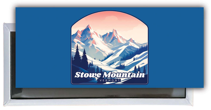 Stowe Mountain Vermont Design A Souvenir Fridge Magnet 4.75 x 2 Inch 2-Pack