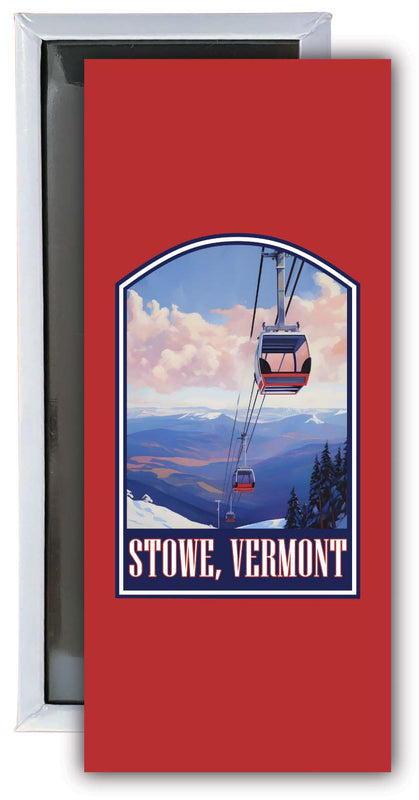 Stowe Mountain Vermont Design B Souvenir Fridge Magnet 4.75 x 2 Inch 4-Pack