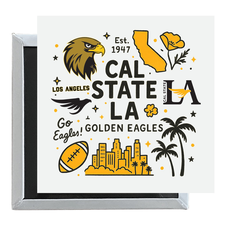 California State University Los Angeles Officially Licensed 2.5"x 2.5" Fridge Magnet Medley Design