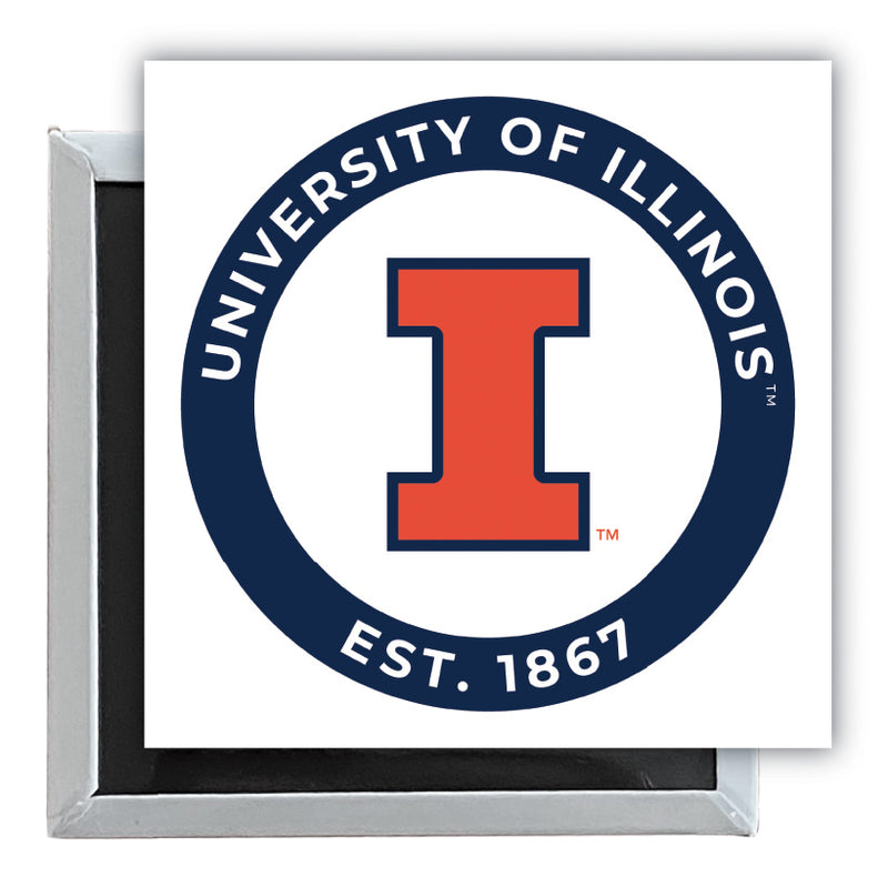 Illinois Fighting Illini 2.5"x 2.5" Fridge Magnet Officially Licensed Collegiate Product 4-Pack