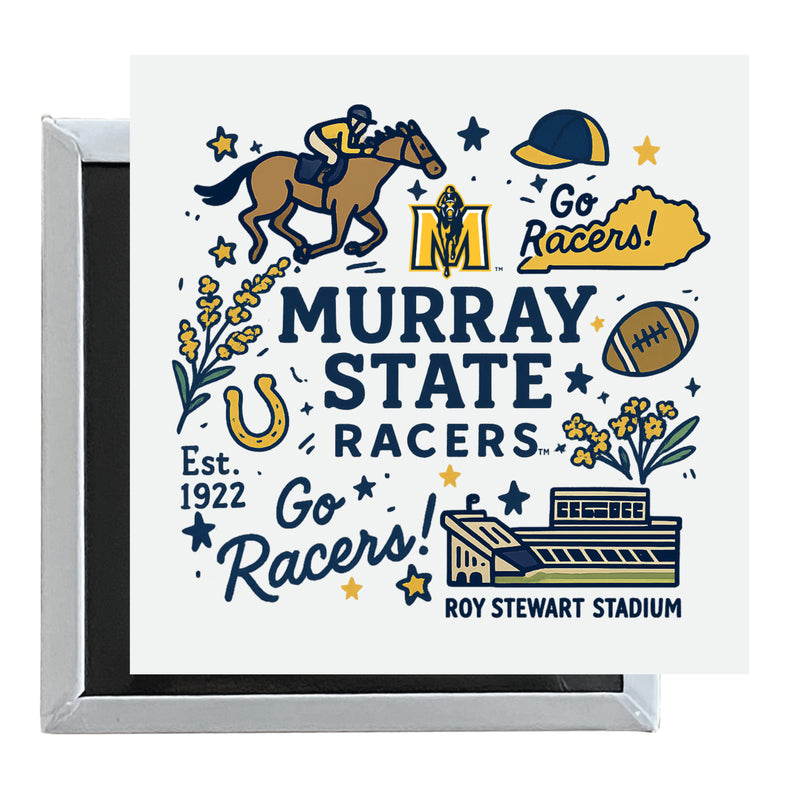 Murray State University Officially Licensed 2.5"x 2.5" Fridge Magnet Medley Design