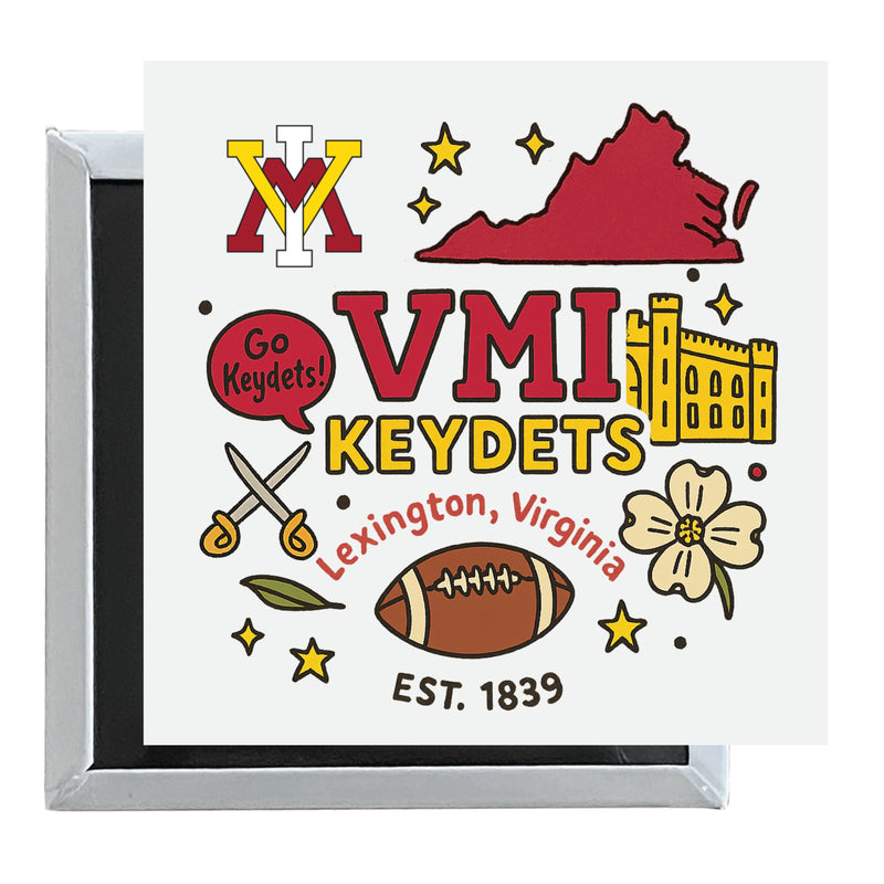 VMI Keydets Officially Licensed 2.5"x 2.5" Fridge Magnet Medley Design