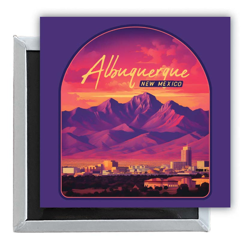 Alburqueque New Mexico Design B Souvenir 2.5 x 2.5-Inch Fridge Magnet Single