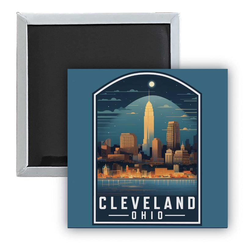 Cleveland Ohio Design A Souvenir 2.5 x 2.5-Inch Fridge Magnet Single