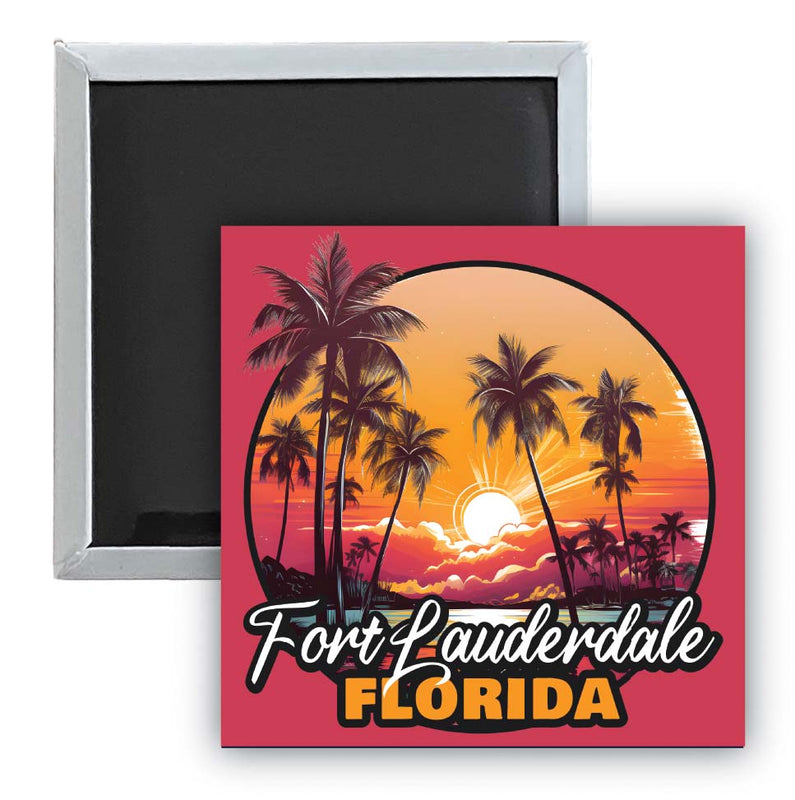 Fort Lauderdale Florida Design A Souvenir 2.5 x 2.5-Inch Fridge Magnet Single