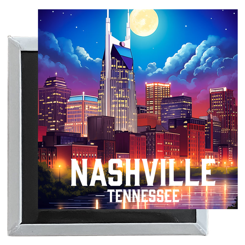 Nashville Tennessee Design D Souvenir 2.5 x 2.5-Inch Fridge Magnet 2-Pack