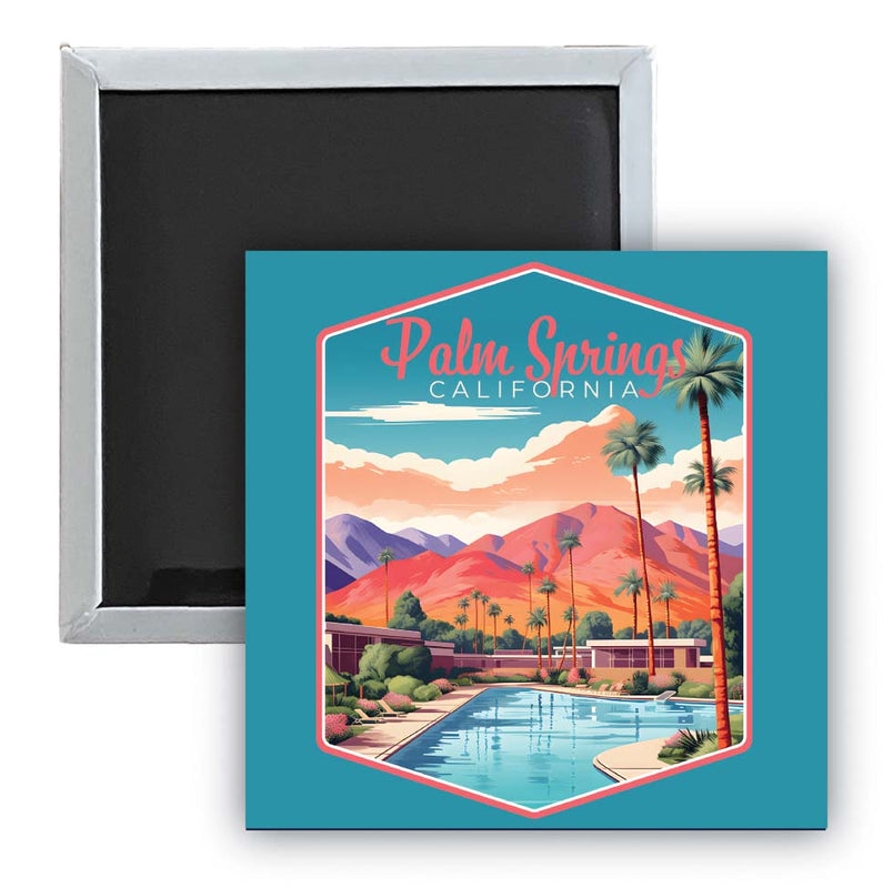 Palm Springs California Design B Souvenir 2.5 x 2.5-Inch Fridge Magnet 2-Pack