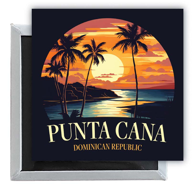 Punta Cana Dominican Republic Design E Souvenir 2.5 x 2.5-Inch Fridge Magnet 4-Pack