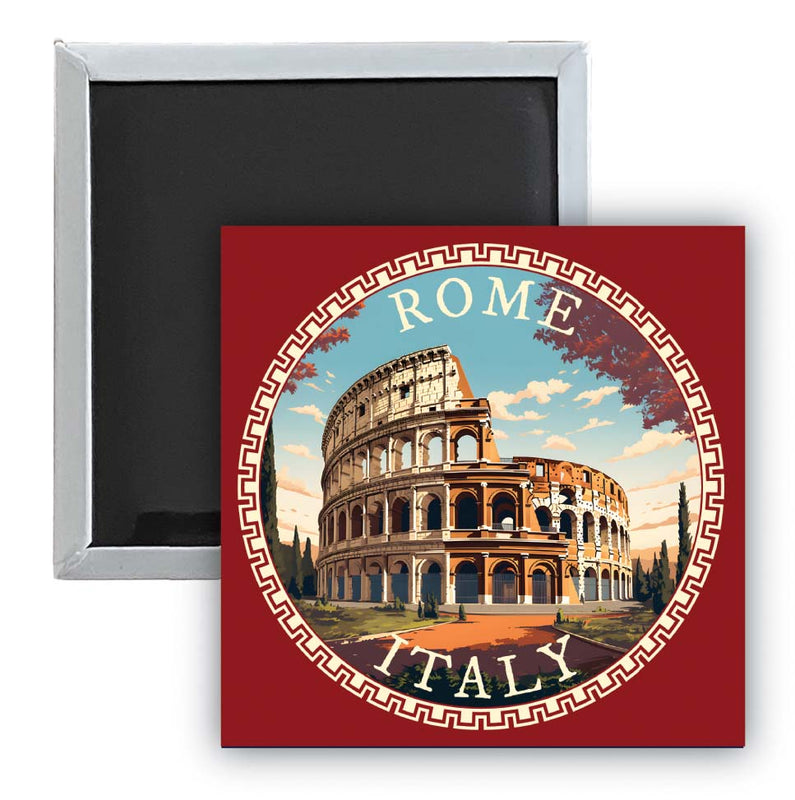 Rome Italy Design D Souvenir 2.5 x 2.5-Inch Fridge Magnet 4-Pack