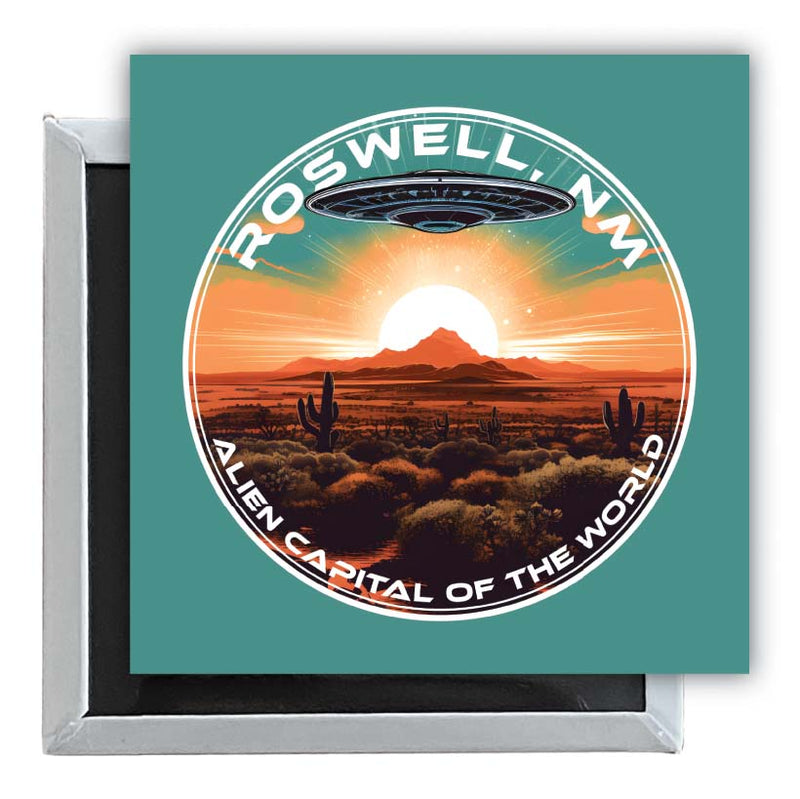 Roswell New Mexico Design A Souvenir 2.5 x 2.5-Inch Fridge Magnet Single