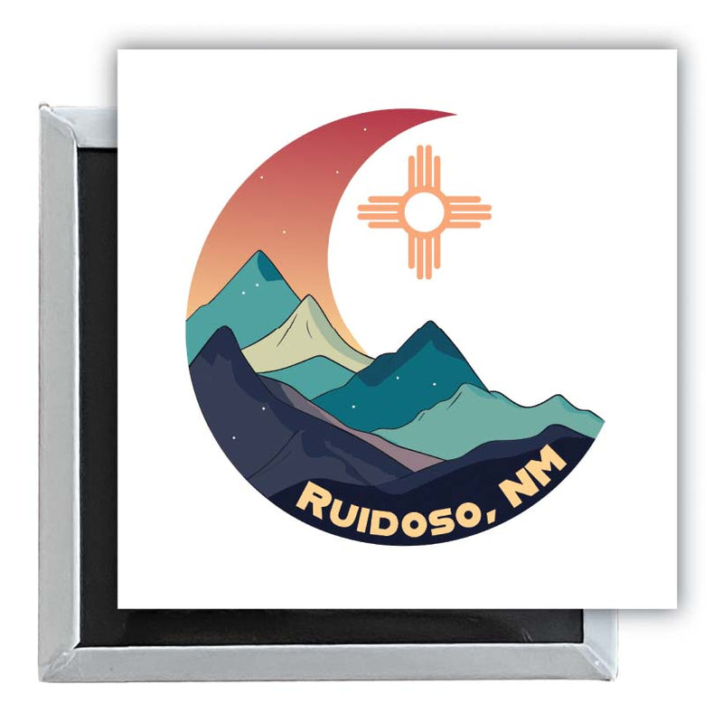 Ruidoso New Mexico Design C Souvenir 2.5 x 2.5-Inch Fridge Magnet 2-Pack