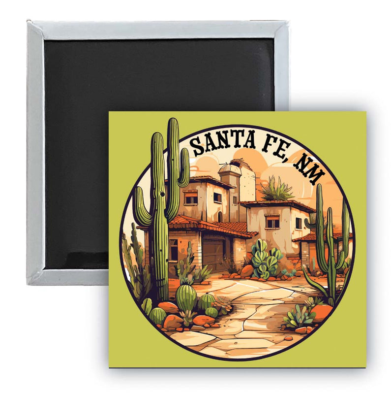 Santa Fe New Mexico Design D Souvenir 2.5 x 2.5-Inch Fridge Magnet Single
