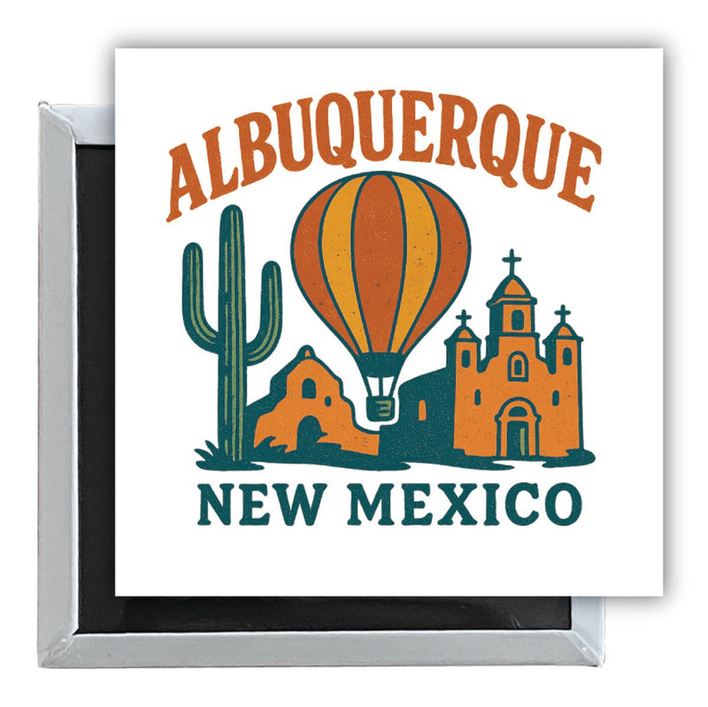 Albuquerque New Mexico Vintage Design Souvenir 2.5 x 2.5-Inch Fridge Magnet