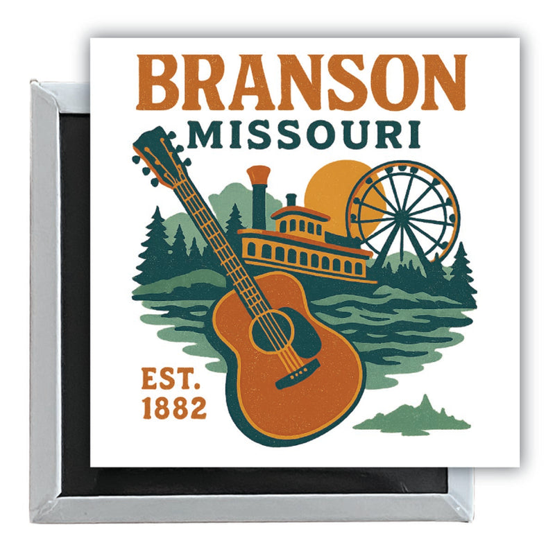 Branson Missouri Vintage Design Souvenir 2.5 x 2.5-Inch Fridge Magnet
