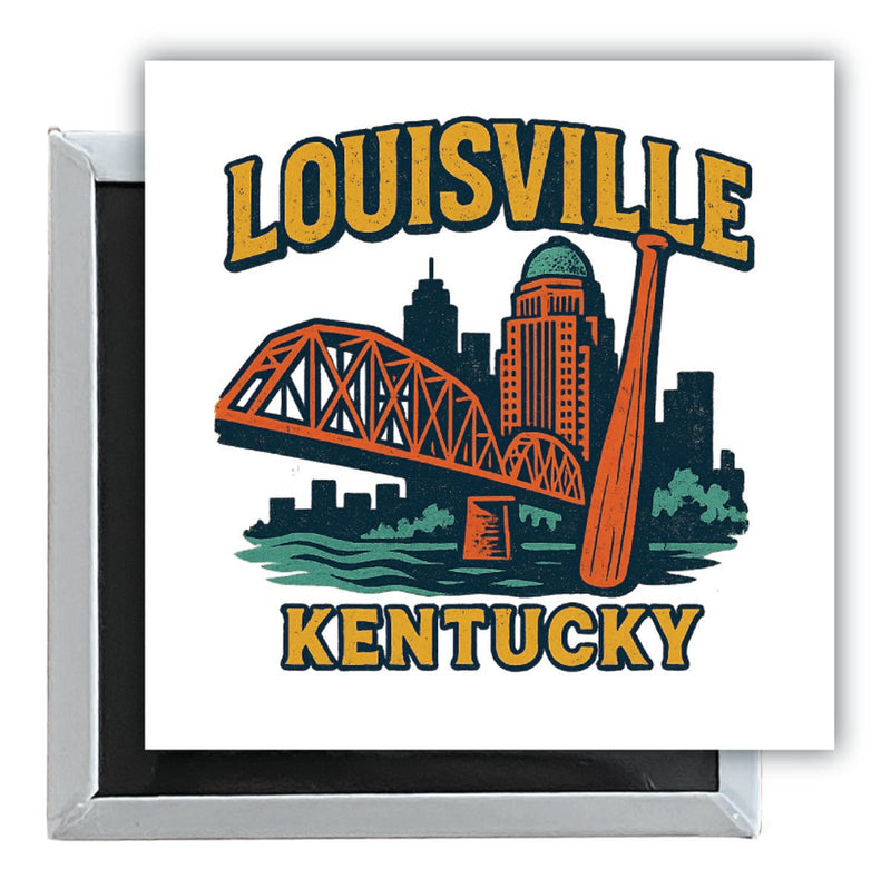 Louisville Kentucky Vintage Design Souvenir 2.5 x 2.5-Inch Fridge Magnet