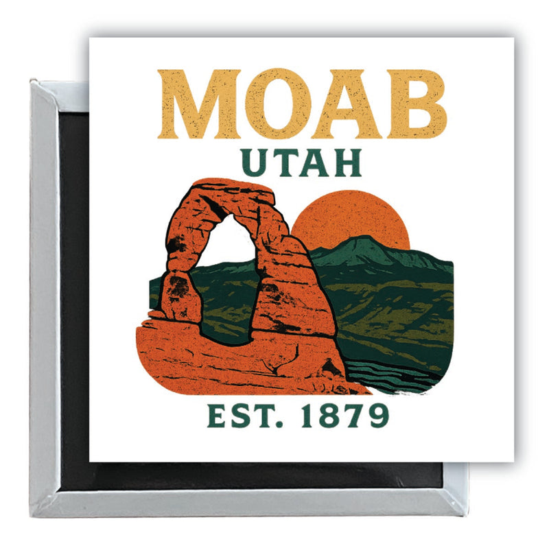 Moab Utah Vintage Design Souvenir 2.5 x 2.5-Inch Fridge Magnet