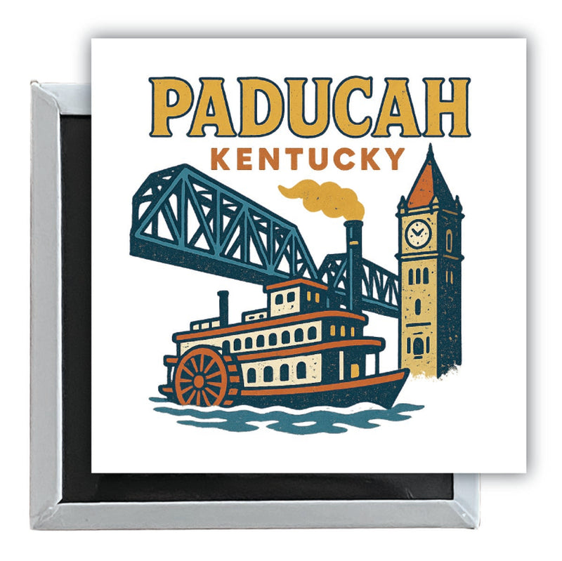 Paducah Kentucky Vintage Design Souvenir 2.5 x 2.5-Inch Fridge Magnet