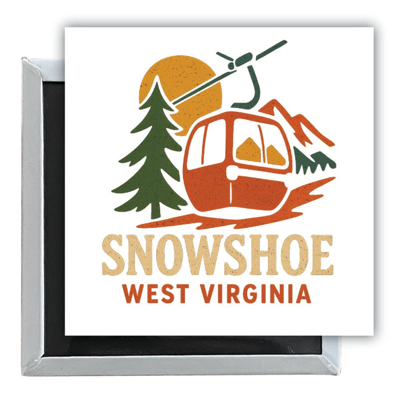Snowshoe West Virginia Vintage Design Souvenir 2.5 x 2.5-Inch Fridge Magnet
