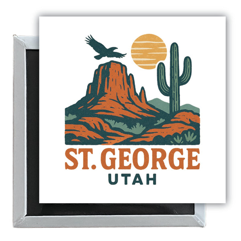 St. George Utah Vintage Design Souvenir 2.5 x 2.5-Inch Fridge Magnet