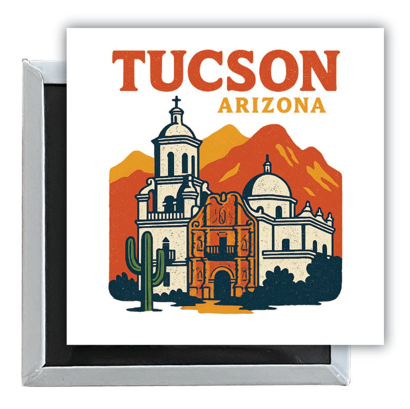 Tucson Arizona Vintage Design Souvenir 2.5 x 2.5-Inch Fridge Magnet