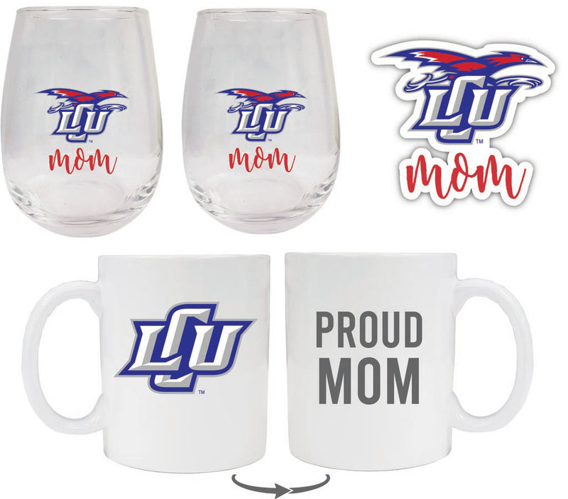 Lubbock Christian University Chaparral Collegiate Mom Gift Set - Decal, Coffee Mug & Stemless Wine Glass