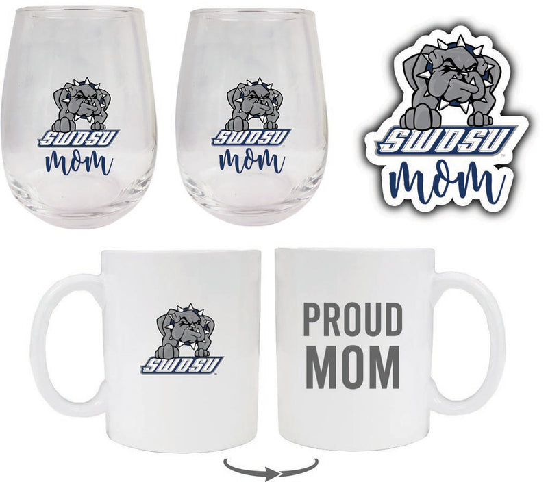 Southwestern Oklahoma State University Collegiate Mom Gift Set - Decal, Coffee Mug & Stemless Wine Glass