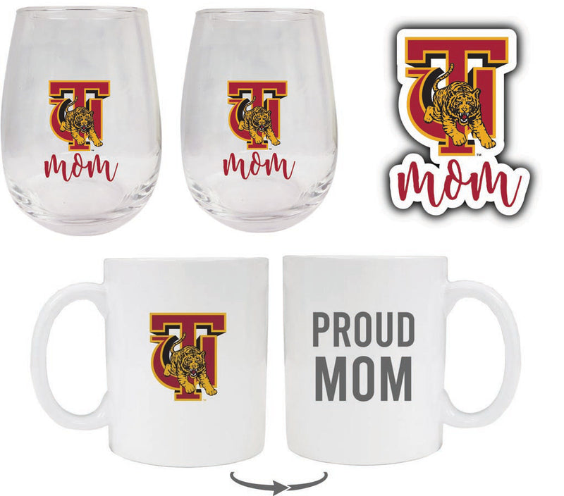 Tuskegee University Collegiate Mom Gift Set - Decal, Coffee Mug & Stemless Wine Glass
