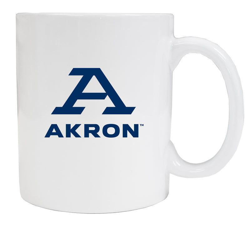 Akron Zips White Ceramic NCAA Fan Mug 2-Pack (White) Officially Licensed Collegiate Product