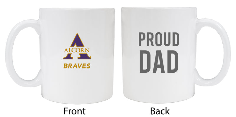 Alcorn State Braves Proud Dad Ceramic Coffee Mug - White (2 Pack)