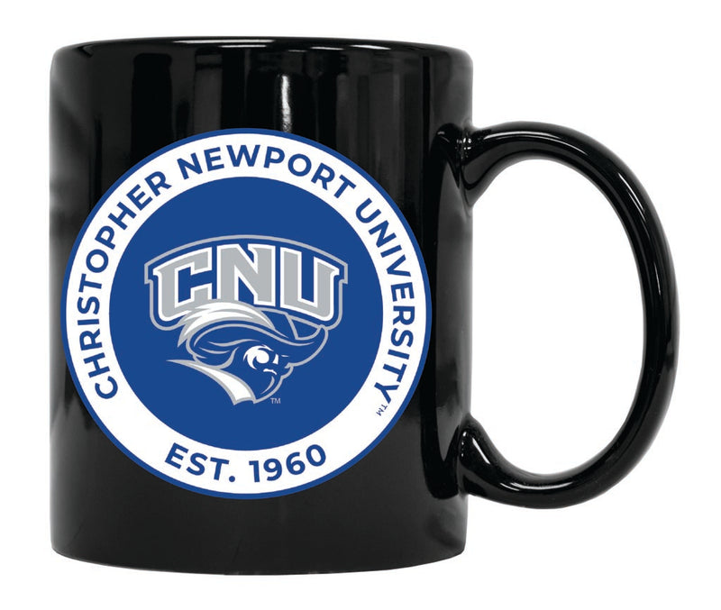 Christopher Newport Captains 12 oz Black Ceramic Coffee Mug Circle Design Officially Licensed Collegiate Product